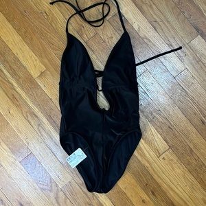 SWIM BY AMERICAN APPAREL, new with/o tags, black one piece, strappy back, size L
